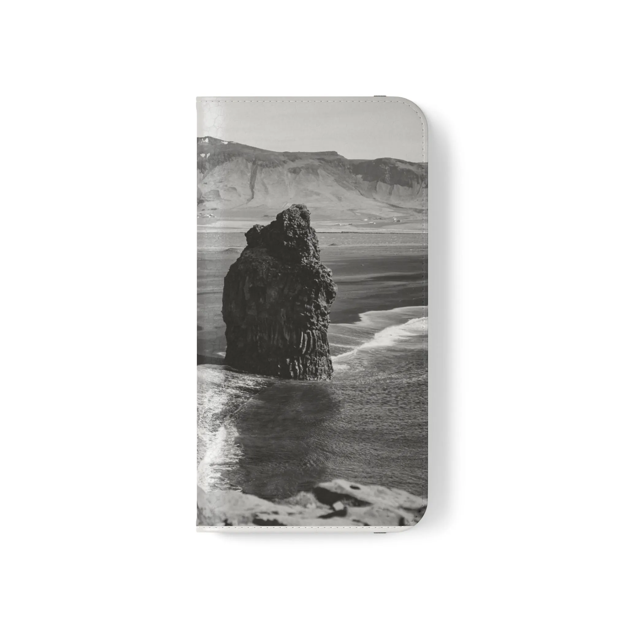 Iceland’s Black Sands in Monochrome Majesty- Flip Cases