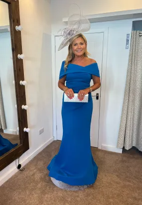 Kevan Jon Kacey twist ball ballgown in new blue