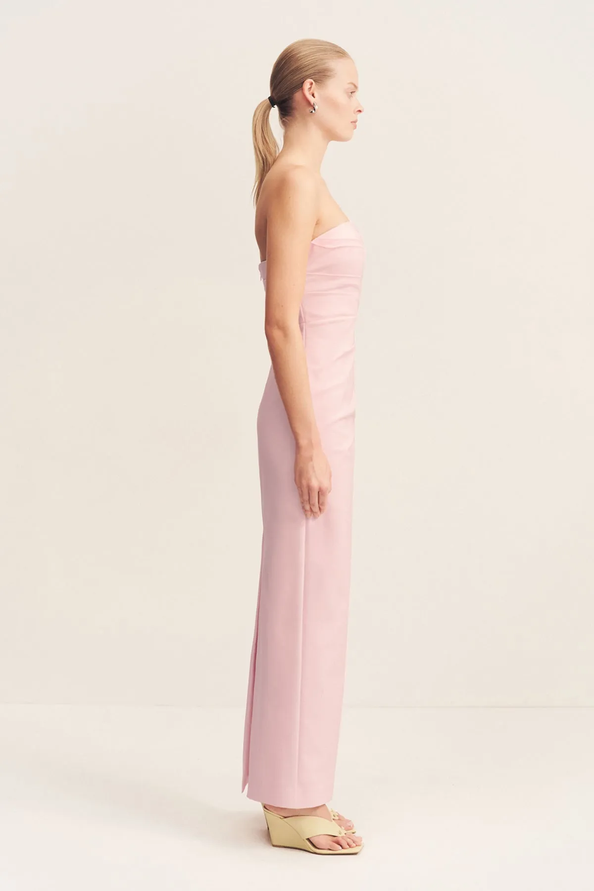 LANI STRAPLESS DRAPED MAXI DRESS - FAIRYFLOSS