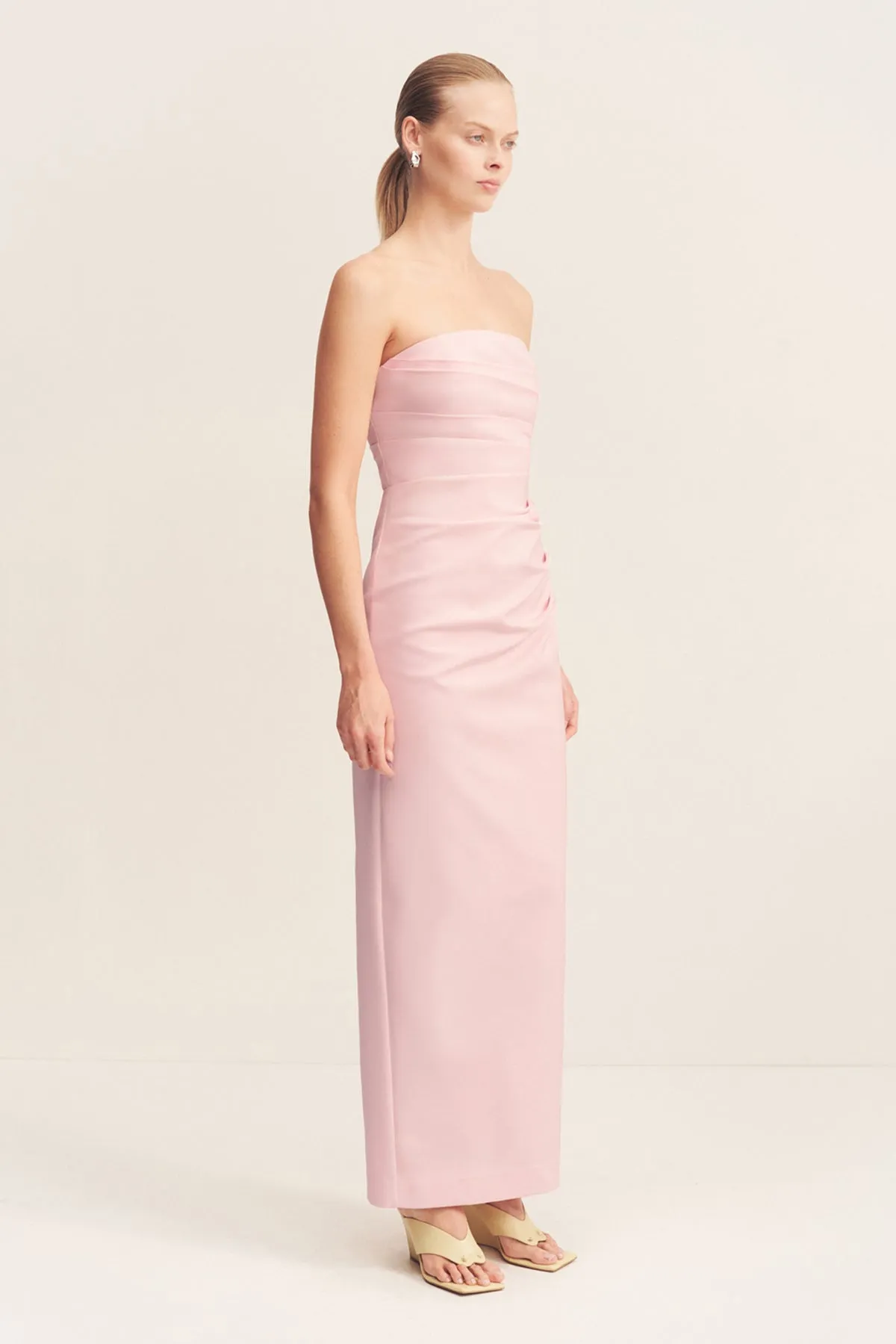 LANI STRAPLESS DRAPED MAXI DRESS - FAIRYFLOSS