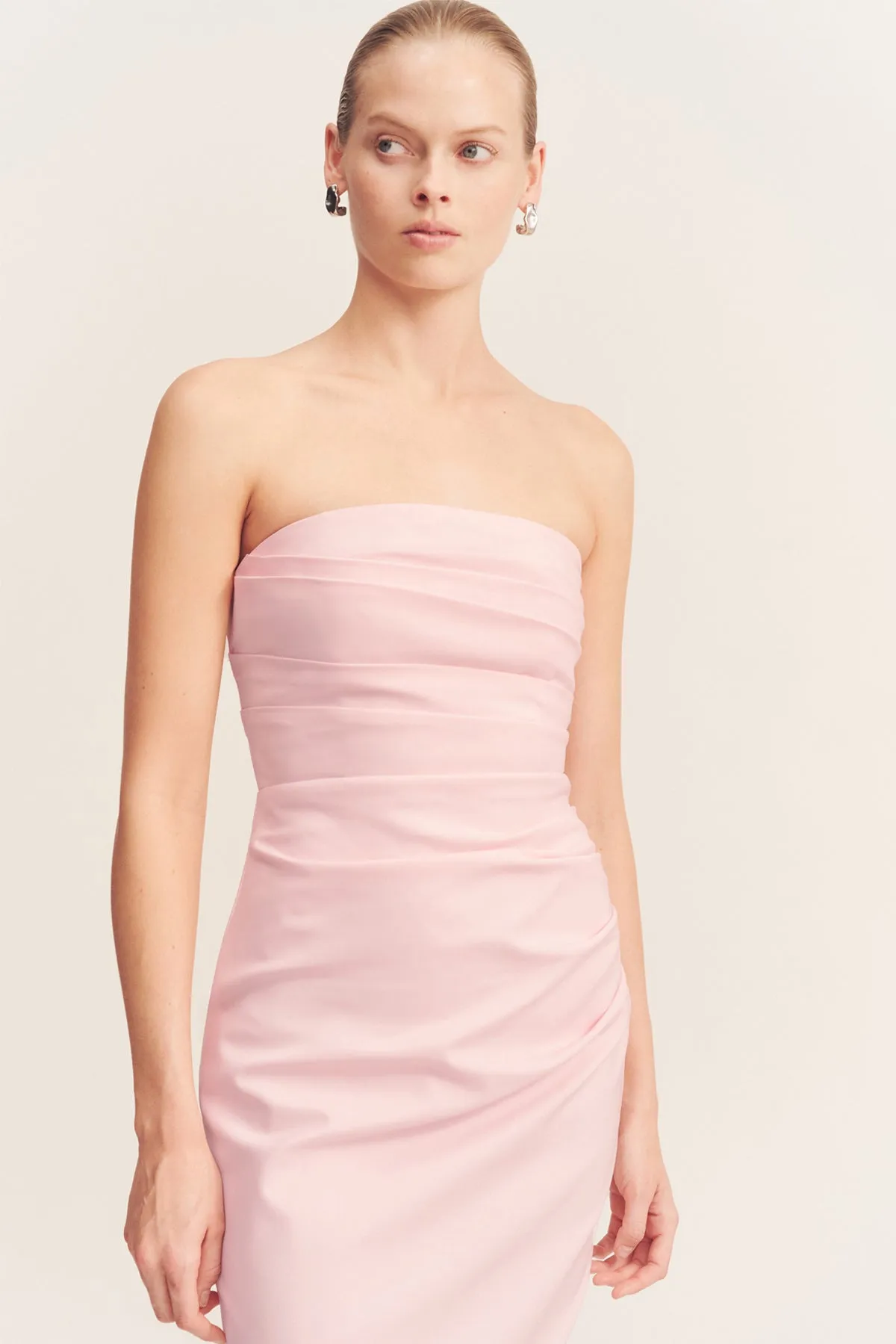 LANI STRAPLESS DRAPED MAXI DRESS - FAIRYFLOSS