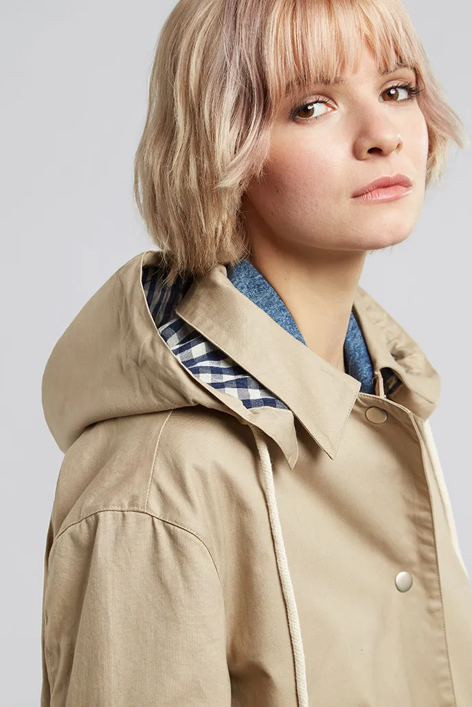 Louisette Removable Hood Rain Mac Jacket