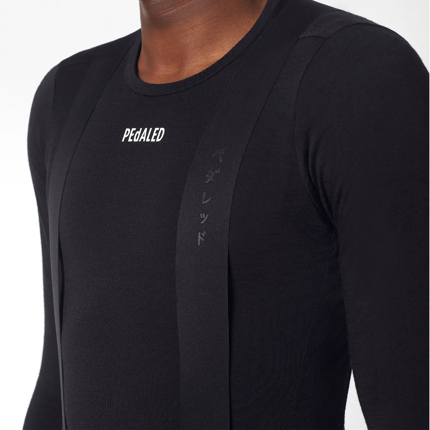 Maglia intima manica lunga Pedaled Essential Merino - Nero
