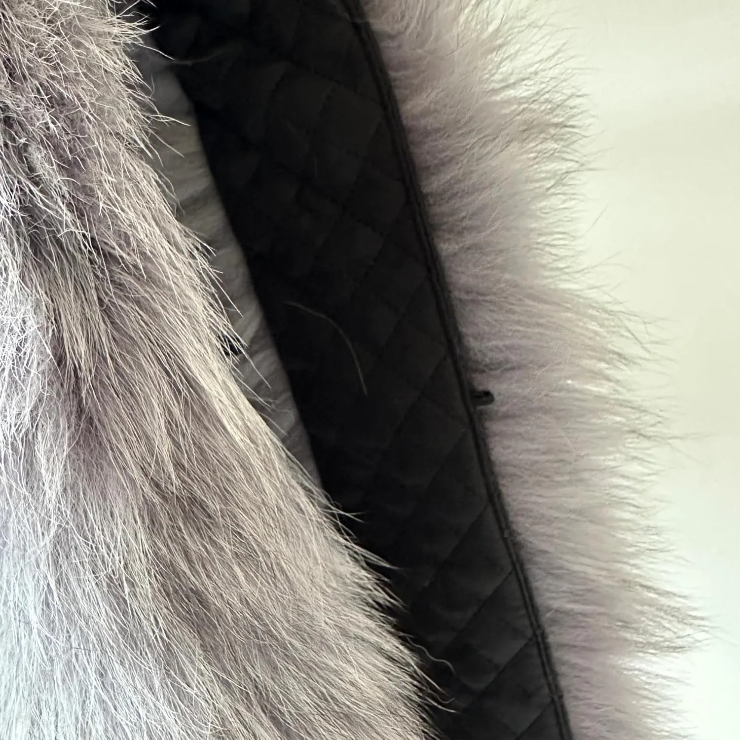 Men Grey Collar Fur fox for winter coat parka hood