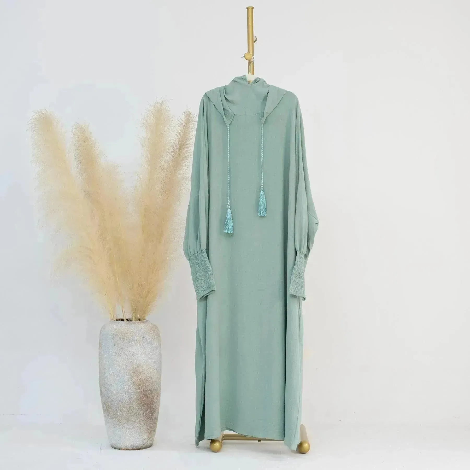 Middle East Dubai Turkey Solid Color Dress