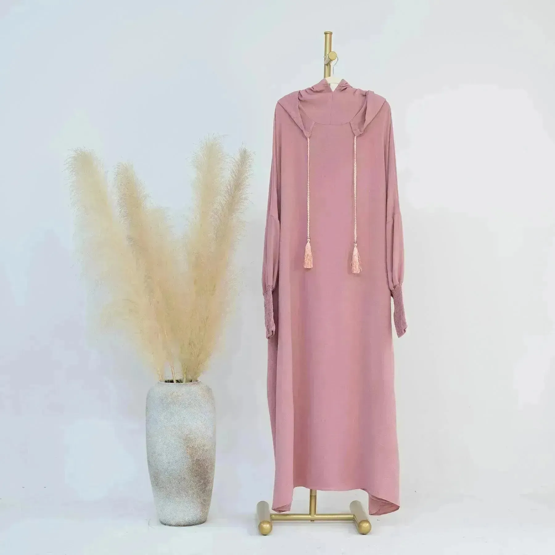 Middle East Dubai Turkey Solid Color Dress