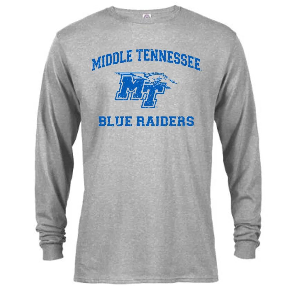 Middle Tennessee State University Blue Raiders Retro Distressed Long Sleeve Tee