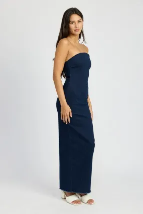Mila Bodycon Tube Denim Dress