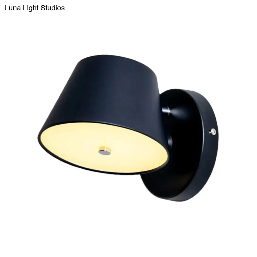 Modern Monochrome Trapezoid Wall Sconce - Stylish Rotatable Metal Wall Lamp for Office