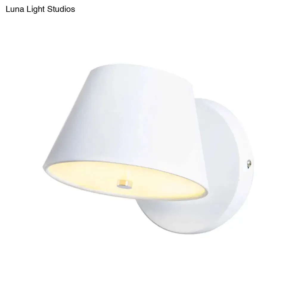 Modern Monochrome Trapezoid Wall Sconce - Stylish Rotatable Metal Wall Lamp for Office