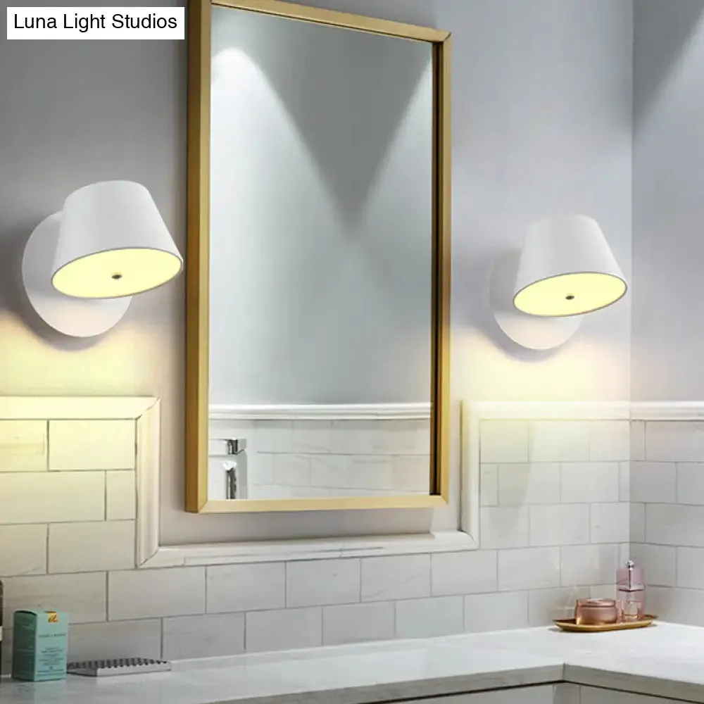 Modern Monochrome Trapezoid Wall Sconce - Stylish Rotatable Metal Wall Lamp for Office