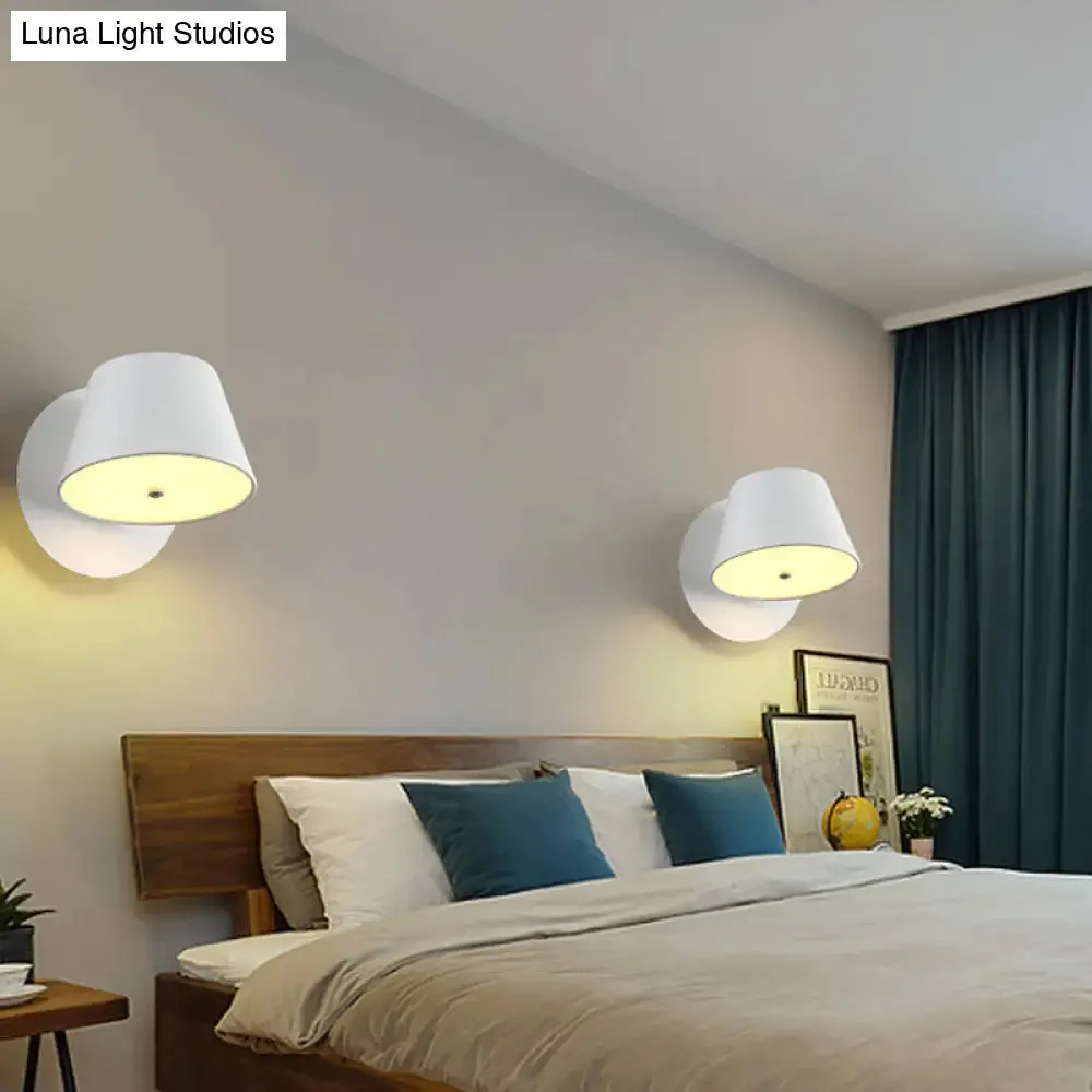 Modern Monochrome Trapezoid Wall Sconce - Stylish Rotatable Metal Wall Lamp for Office