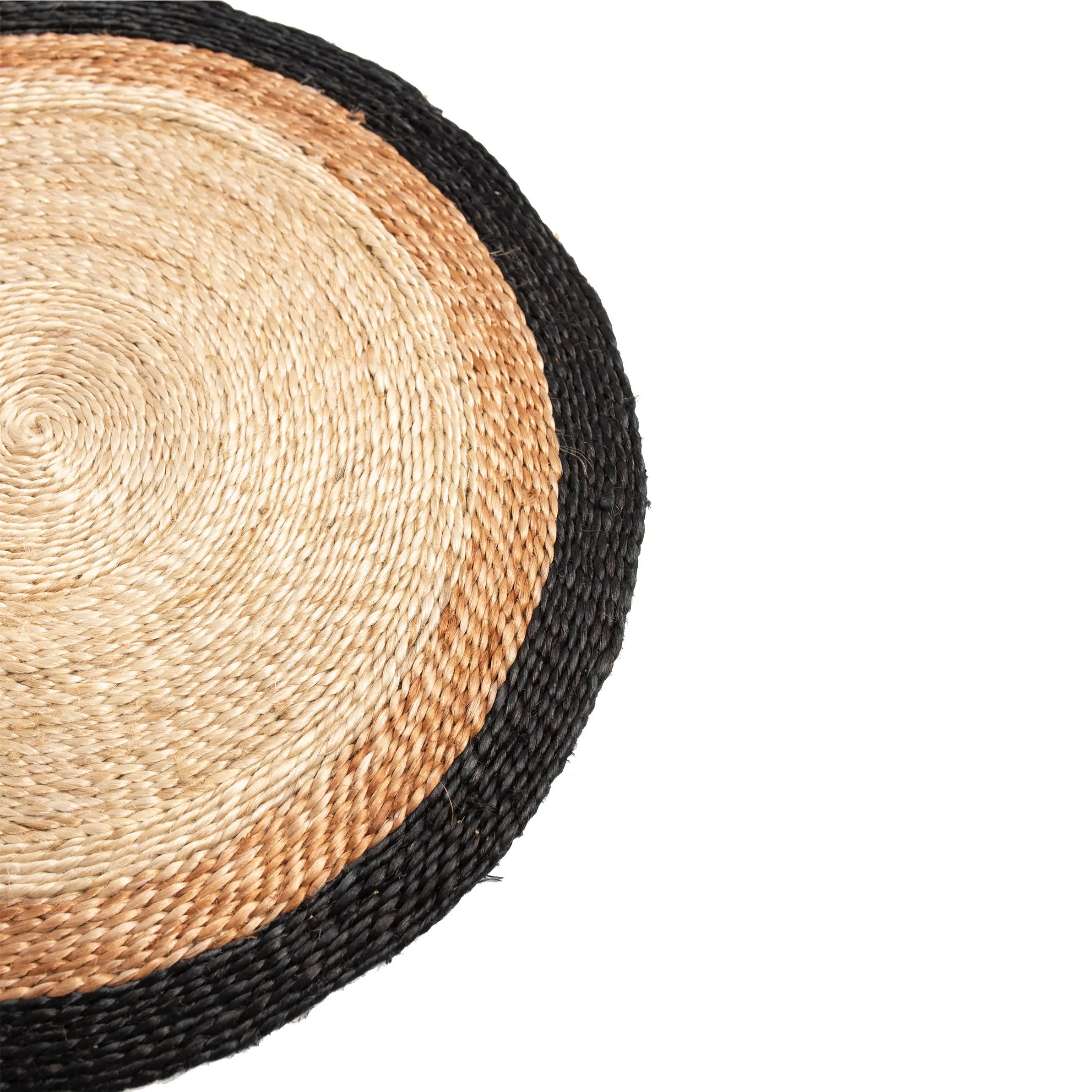 Monochrome Hand-Woven Jute Placemats in Black (Set of 4)