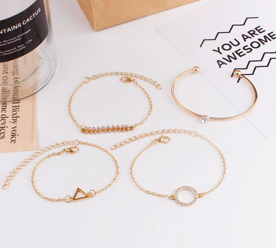 Multi-layer Triangular Water Drop Drill Bracelet