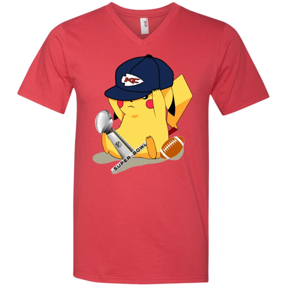 Nfl – Kansas City Chiefs Pikachu Super Bowl 2019 Football Men V-Neck T-Shirt