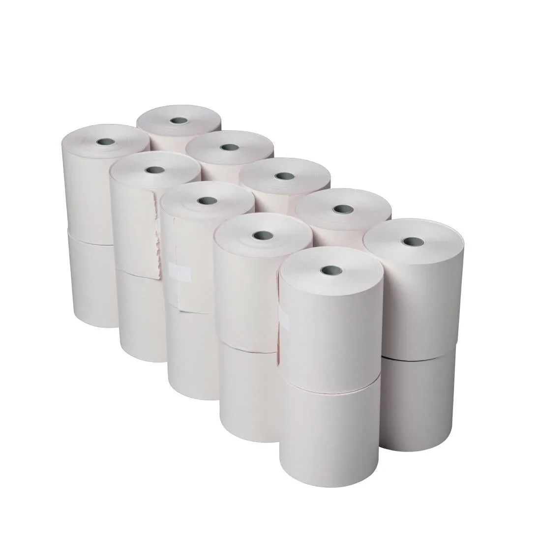 Olympia Non-Thermal 2ply White and Pink Till Roll 76 x 71mm (Pack of 20) - DK595
