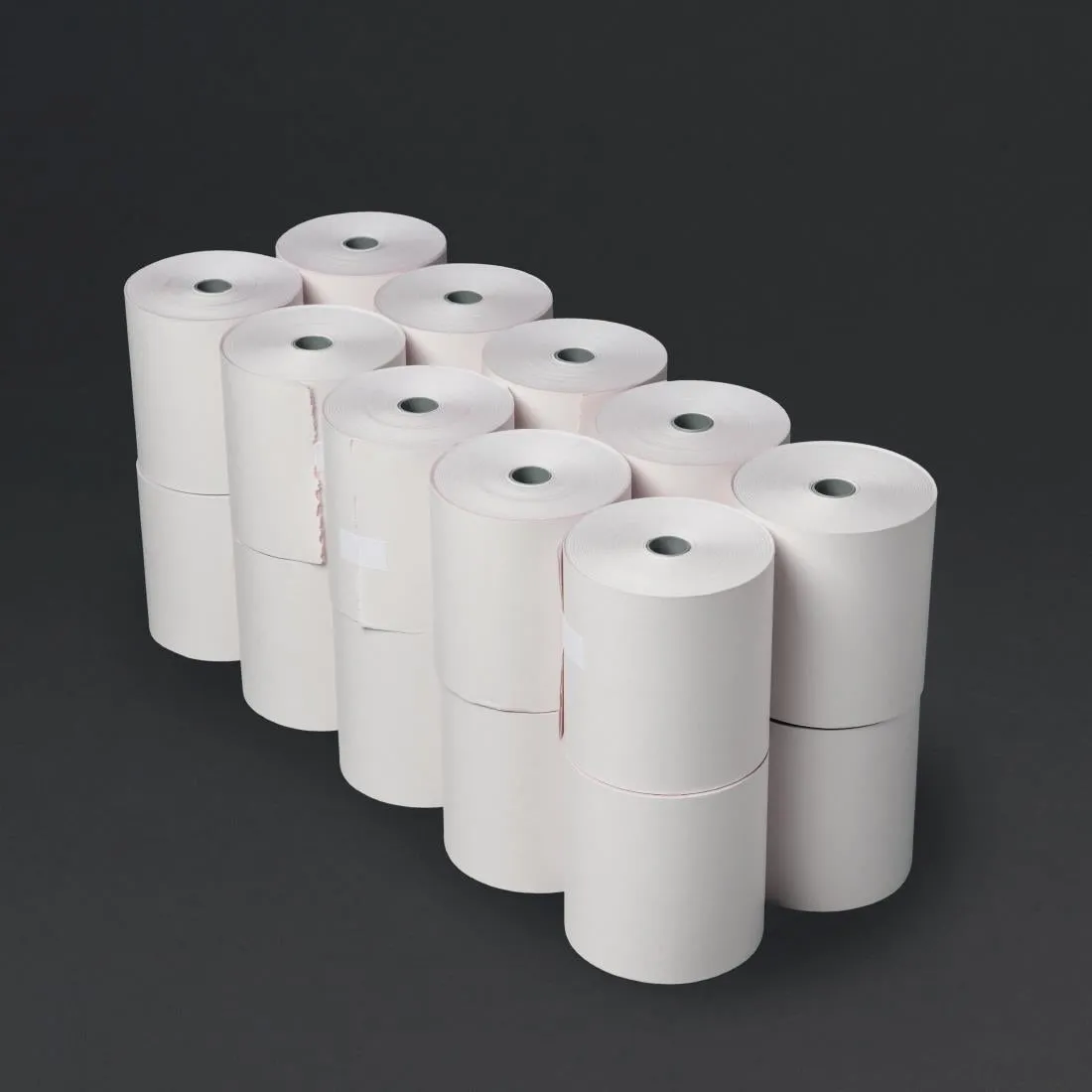 Olympia Non-Thermal 2ply White and Pink Till Roll 76 x 71mm (Pack of 20) - DK595