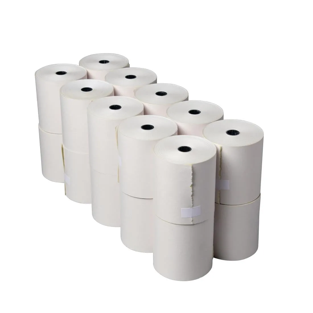 Olympia Non-Thermal 2ply White and Yellow Till Roll 76 x 70mm (Pack of 20) - DK596