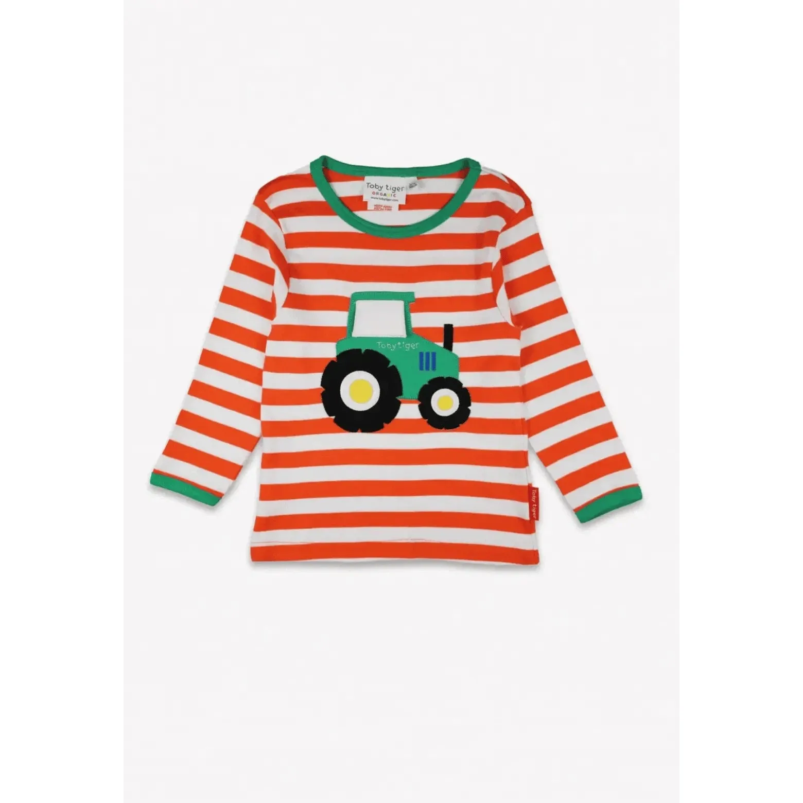 Orange Tractor Applique Long Sleeve Shirt