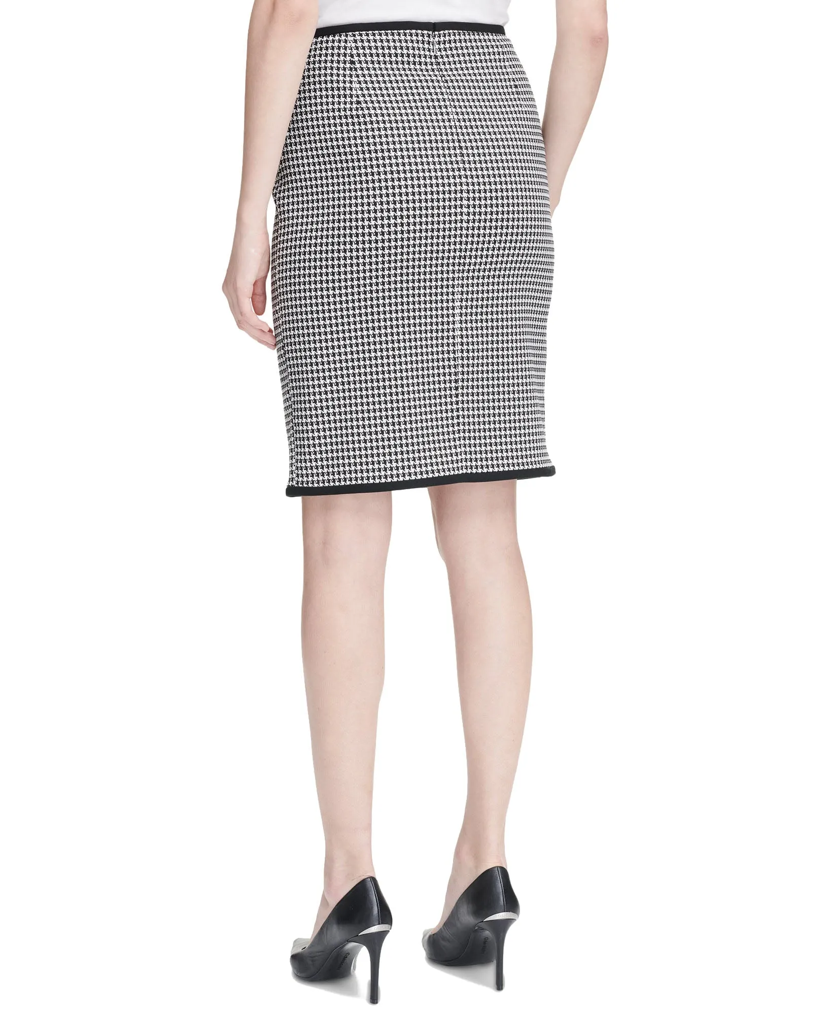 Petite Houndstooth Pencil Skirt