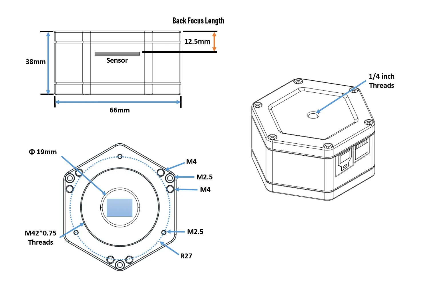 Player One Mars-M II (IMX462)USB3.0 Monochrome Camera