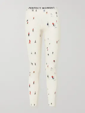 Printed stretch-jersey leggings