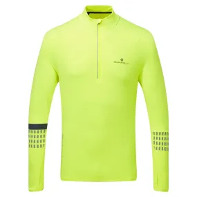 Ronhill Tech Afterhours 1/2 Zip Long Sleeve Tee (Mens) - Fluo Yellow/Charcoal/Reflective