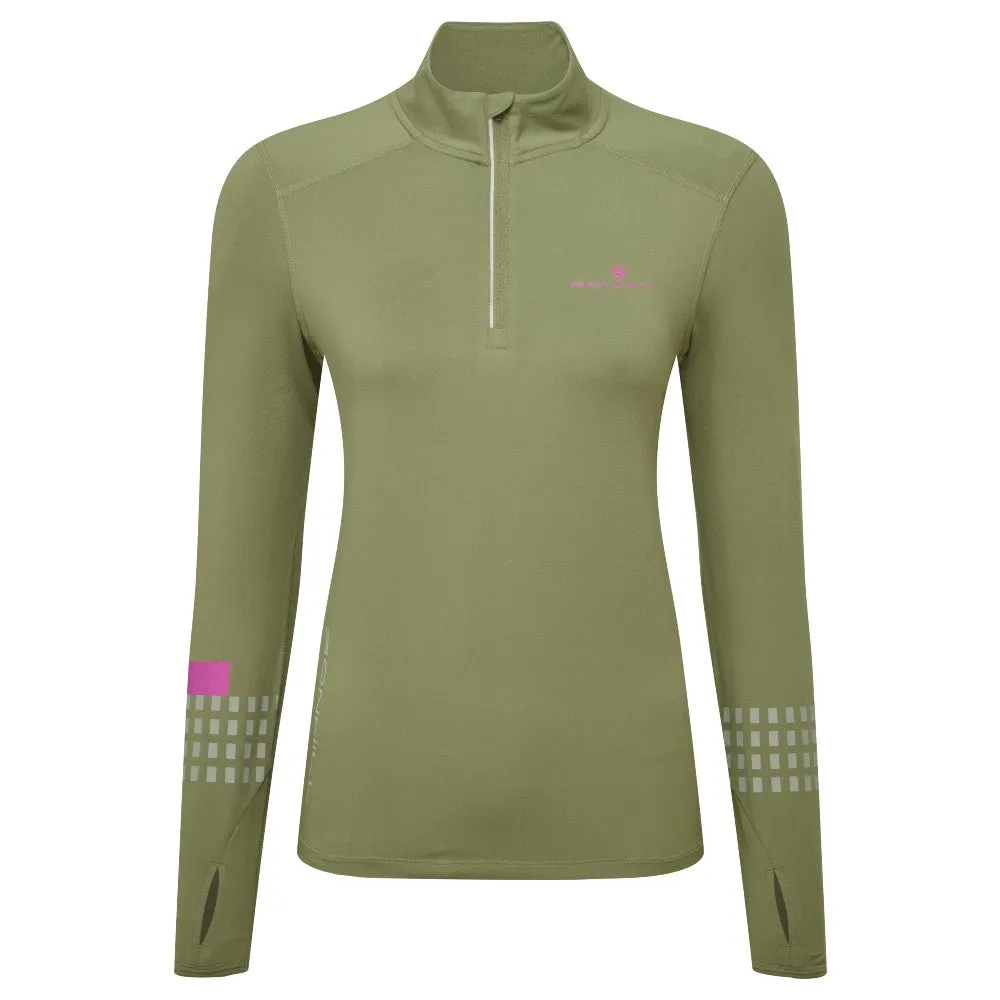 Ronhill Tech Afterhours 1/2 Zip Tee (Womens) - Stardust/Woodland