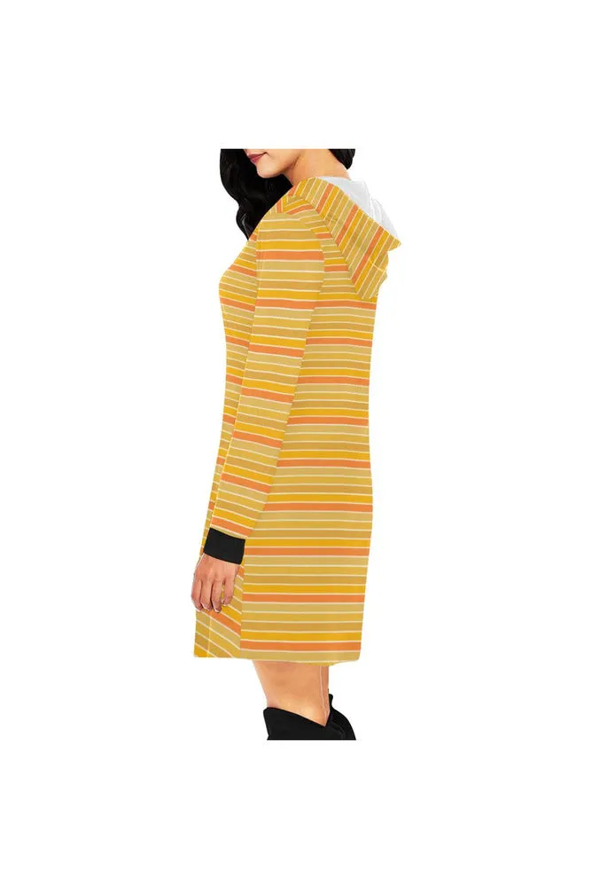 Shades of Turmeric All Over Print Hoodie Mini Dress (Model H27)
