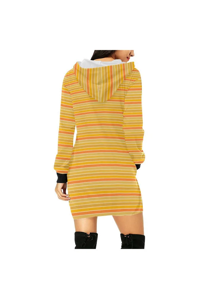 Shades of Turmeric All Over Print Hoodie Mini Dress (Model H27)