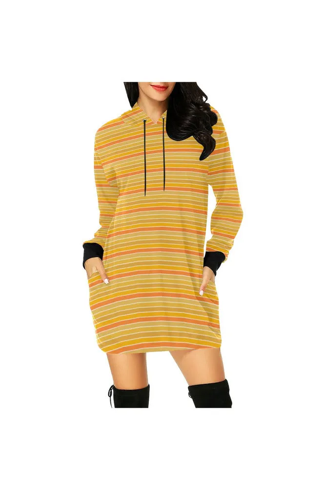 Shades of Turmeric All Over Print Hoodie Mini Dress (Model H27)
