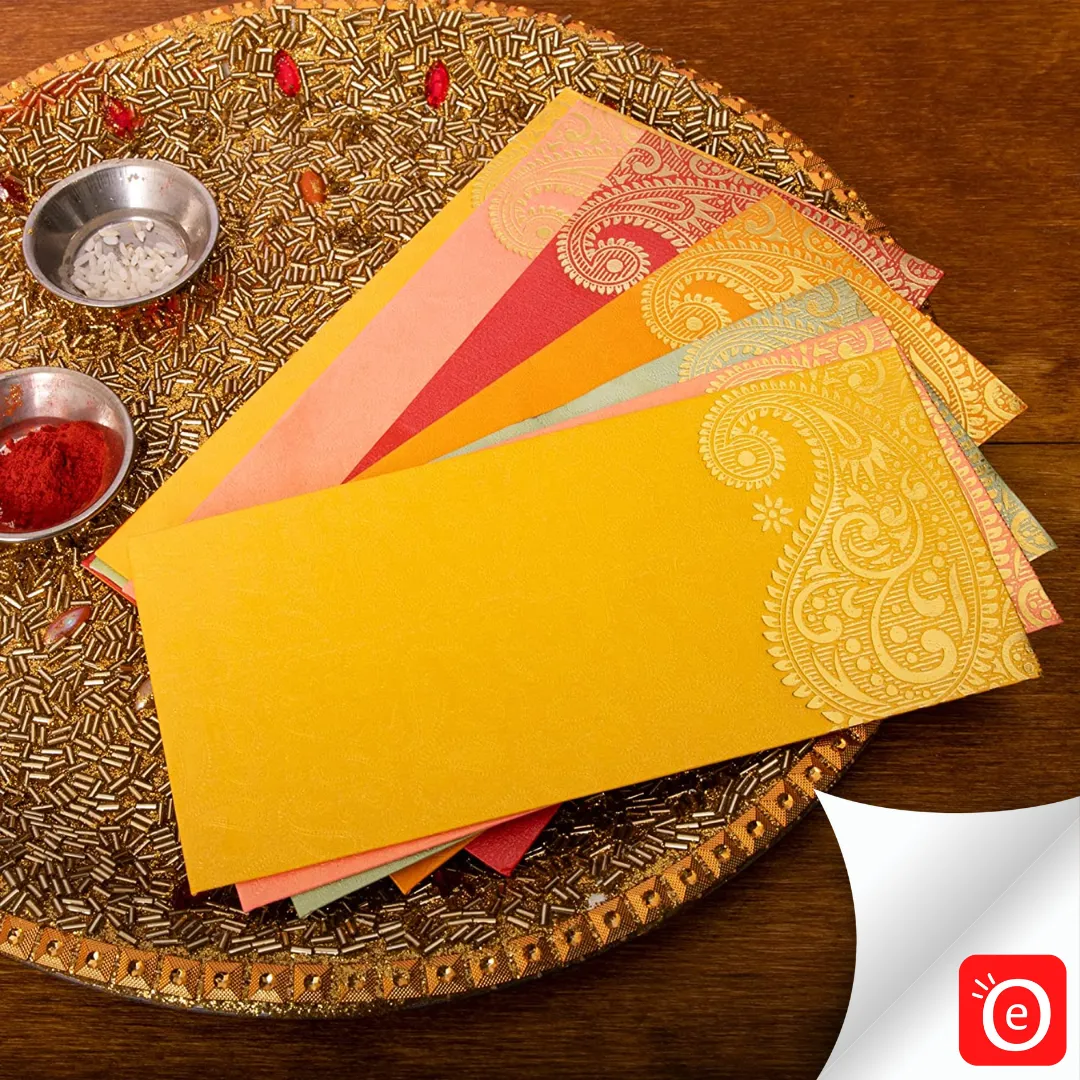 Shagun Cash Envelopes for Gifting, Weddings, Value Pack of 50 (Assorted)