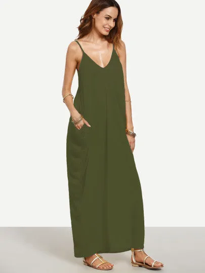 “Spring fling” Classic side pocket loose fit maxi dress