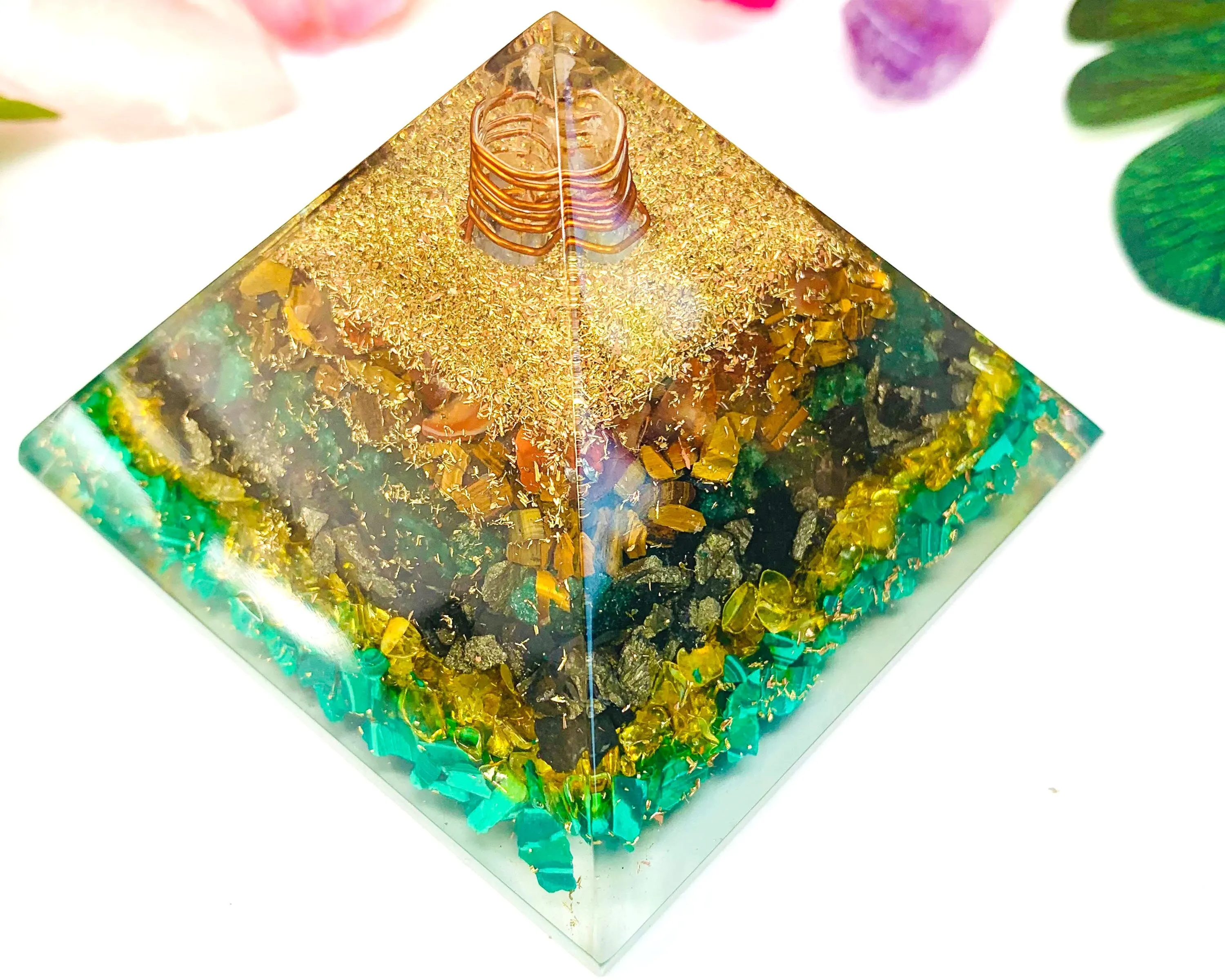 Success Willpower Confidence Crystal Orgone Pyramid EMF | Law of Attraction Manifestation | Money Magnet Energy Generator Wealth Crystals