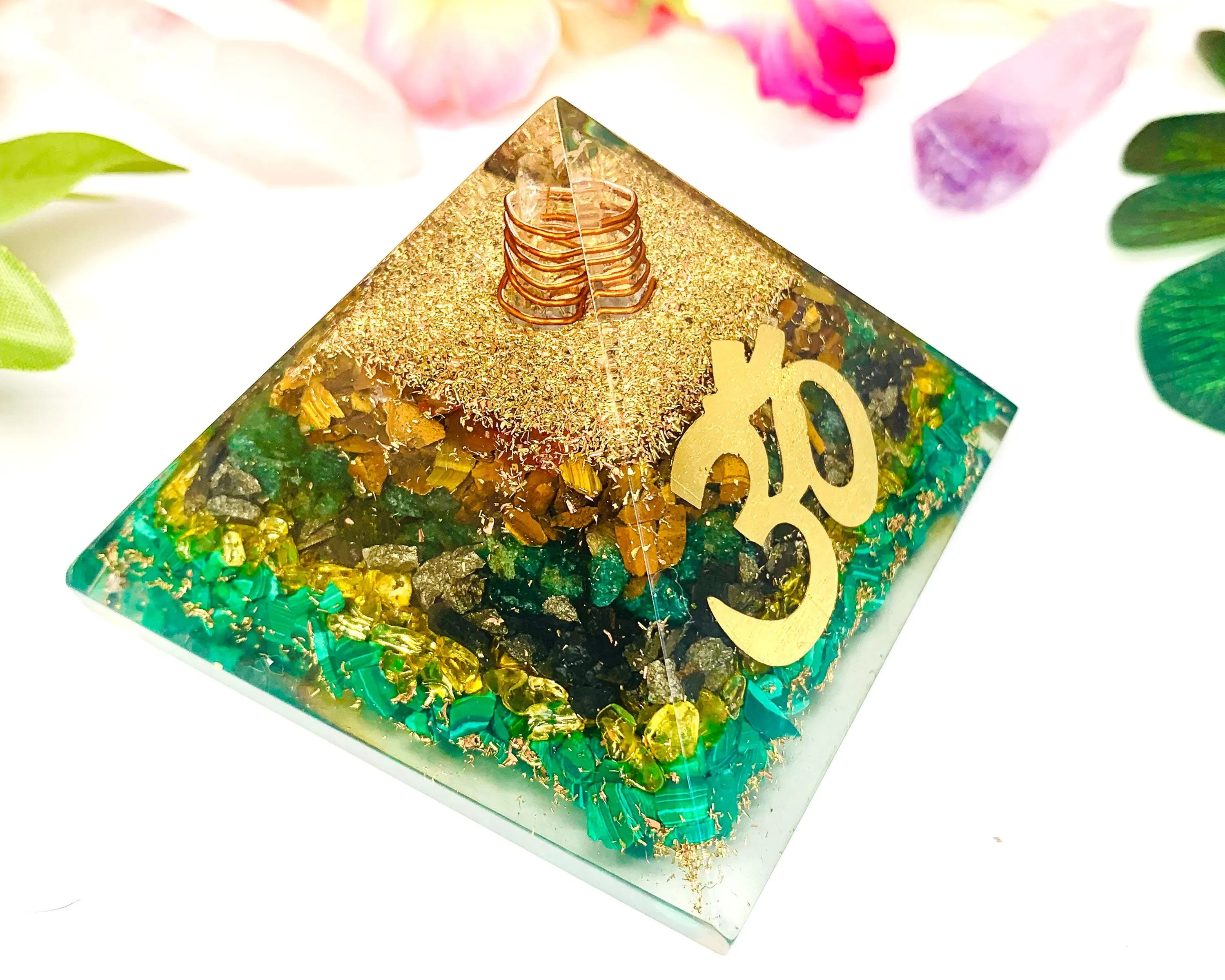 Success Willpower Confidence Crystal Orgone Pyramid EMF | Law of Attraction Manifestation | Money Magnet Energy Generator Wealth Crystals