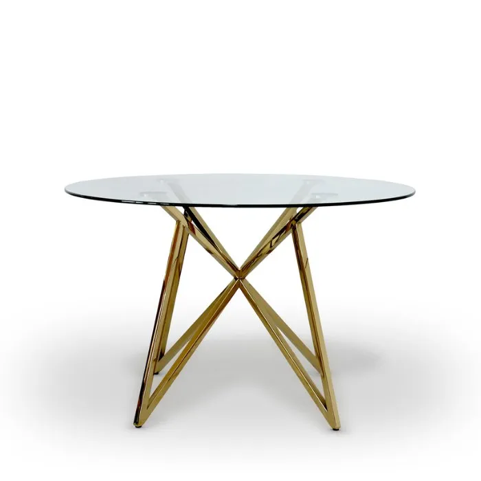 Tucana Dining Table 1200dia - Clear Glass
