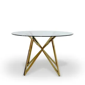 Tucana Dining Table 1200dia - Clear Glass
