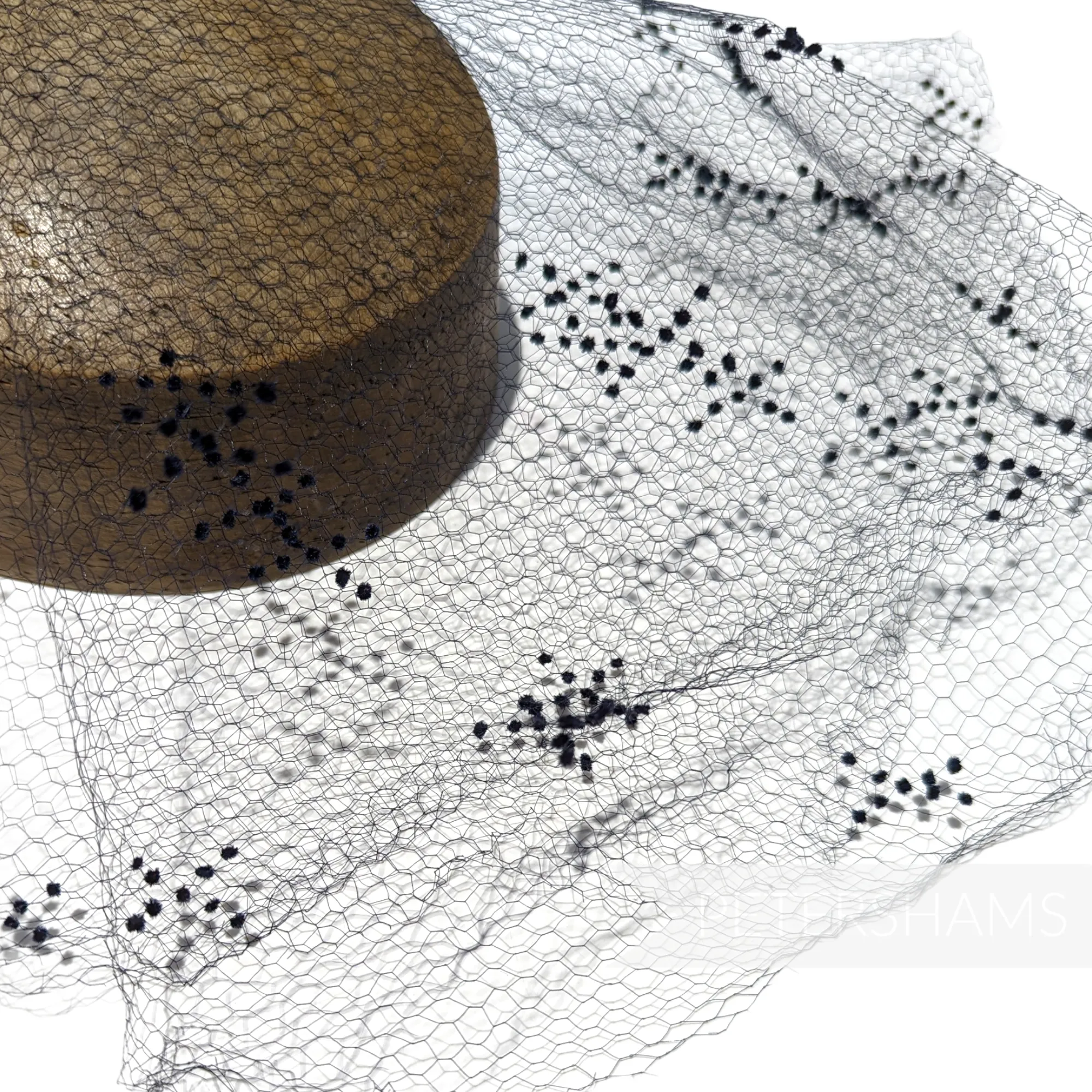Vintage 1930's/40s Dotted Veiling Round - X's