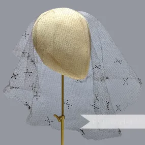 Vintage 1930's/40s Dotted Veiling Round - X's