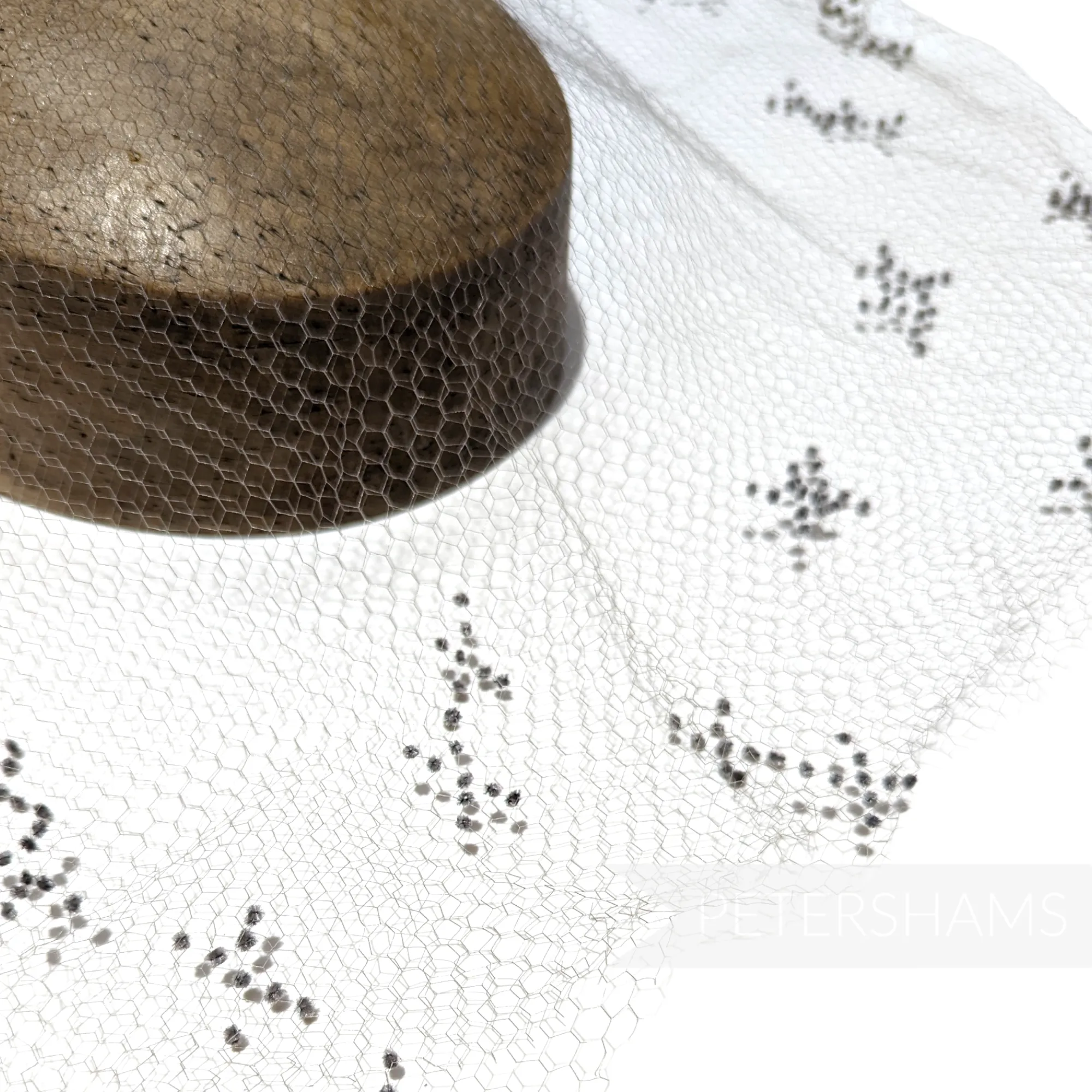 Vintage 1930's/40s Dotted Veiling Round - X's