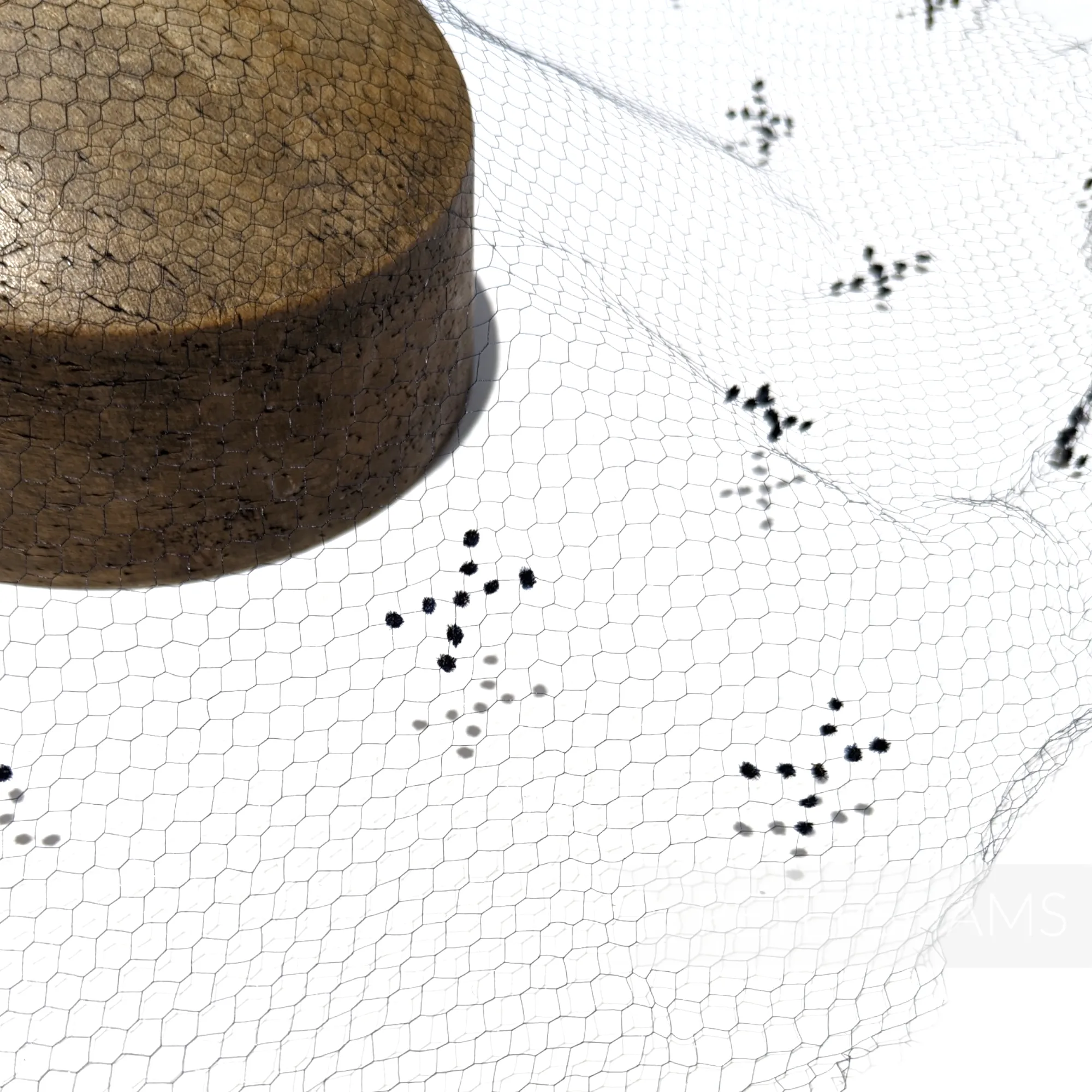 Vintage 1930's/40s Dotted Veiling Round - X's