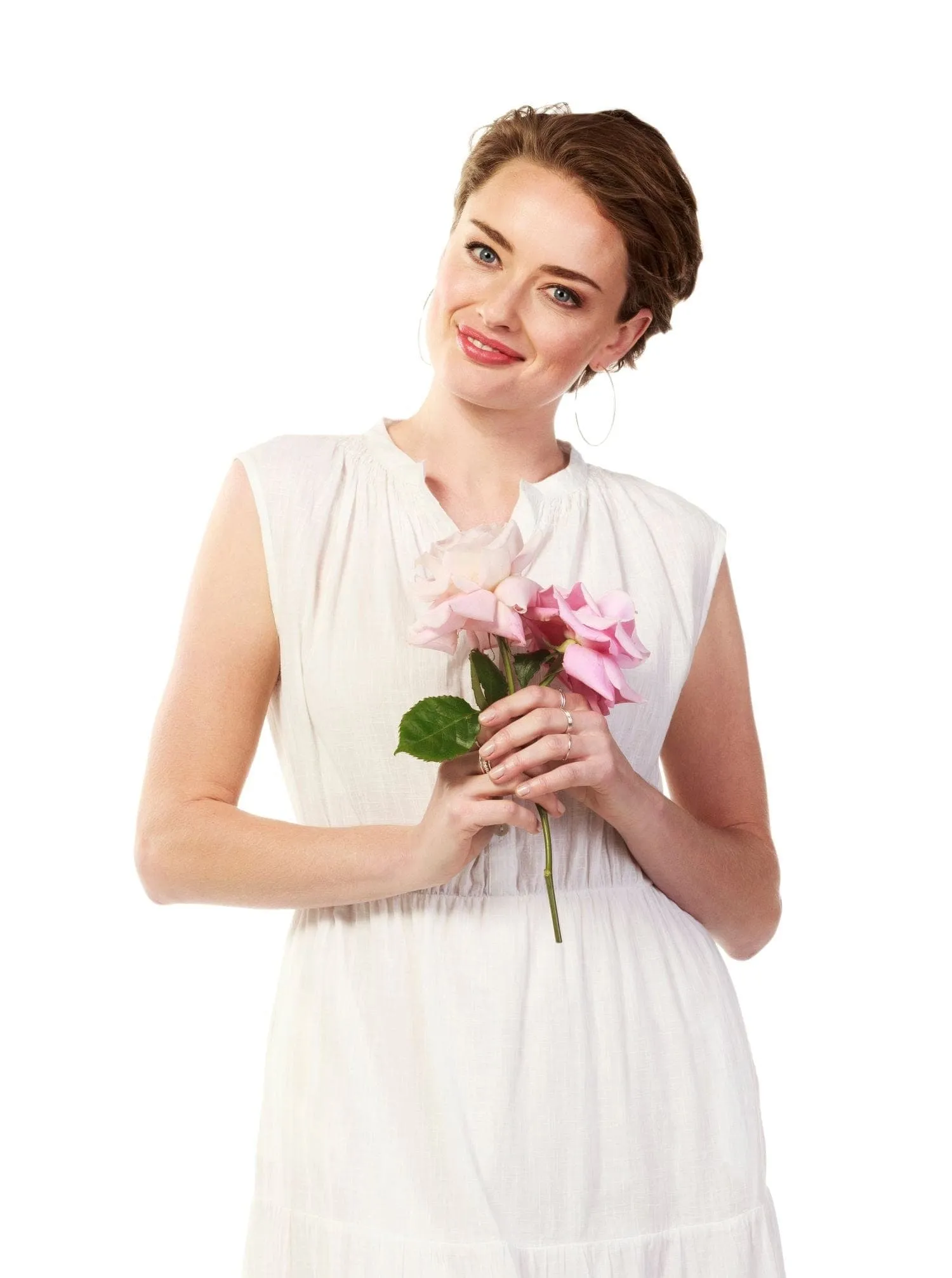 White Sleeveless V-neck Long Dress - Francess Dress