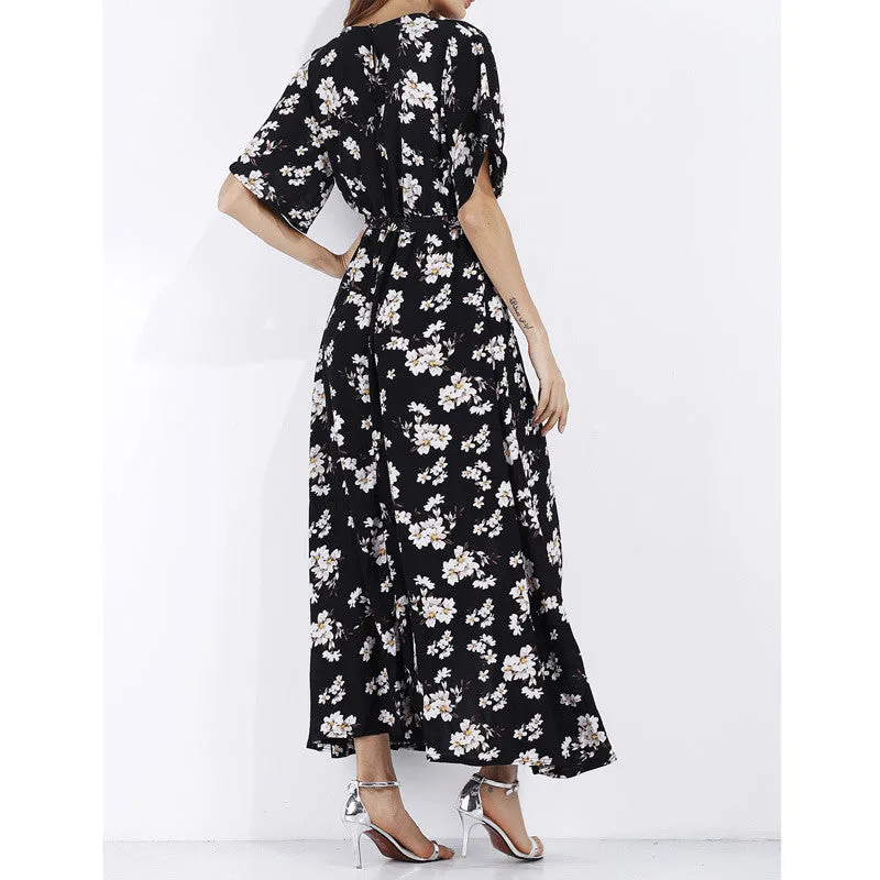 Women's Floral Print Long Maxi Dress