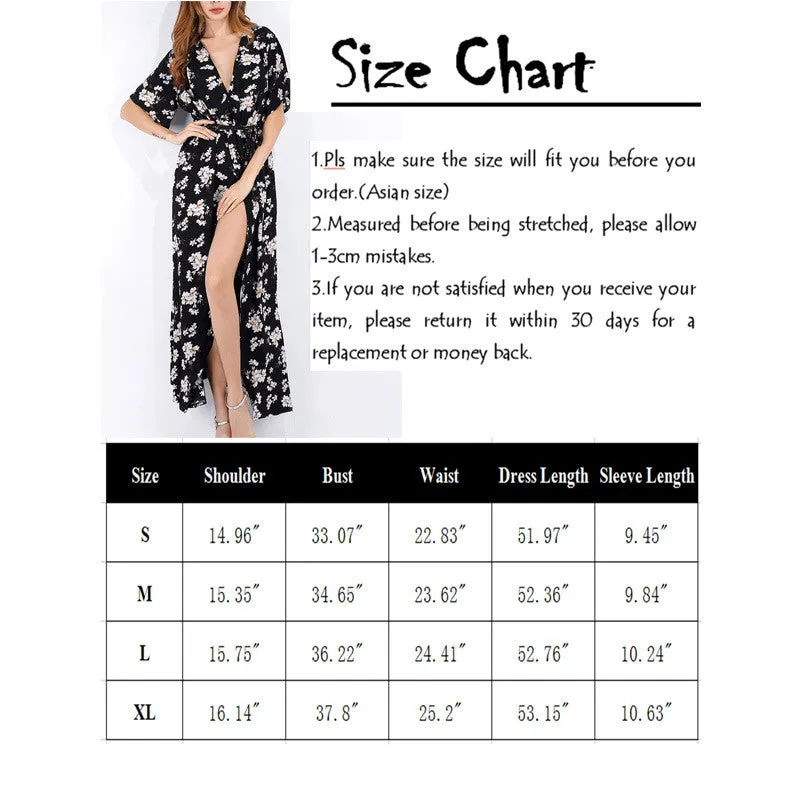 Women's Floral Print Long Maxi Dress